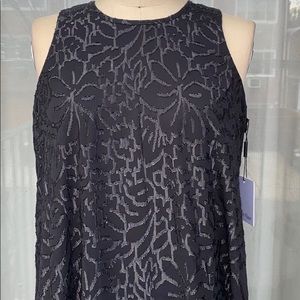 Calvin Klein Chiffon Burnout Trapeze Dress